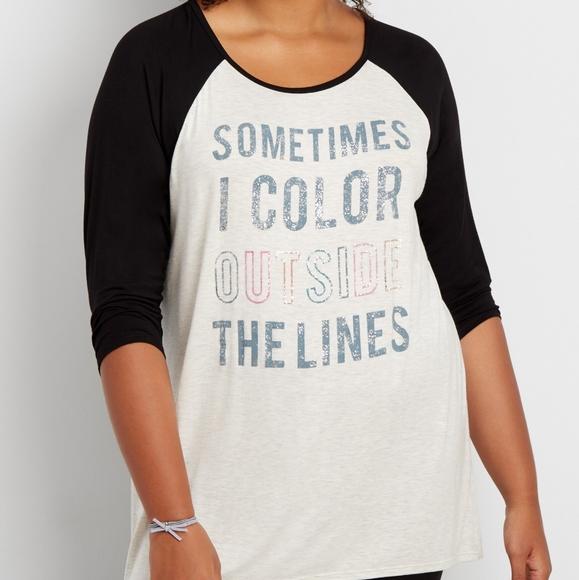 Maurices Tops - Maurices Plus Size Baseball Tunic Tee